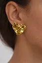 Gold Plated Heart Shape Stud Earrings