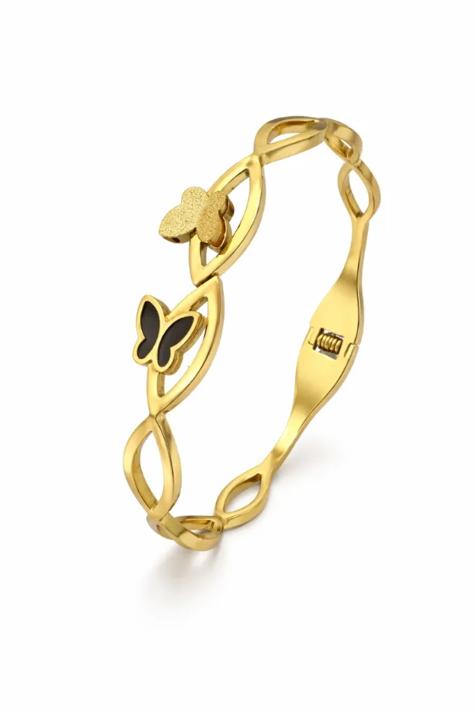 Gold Plated Stainless Steel Butterfly Bracelet