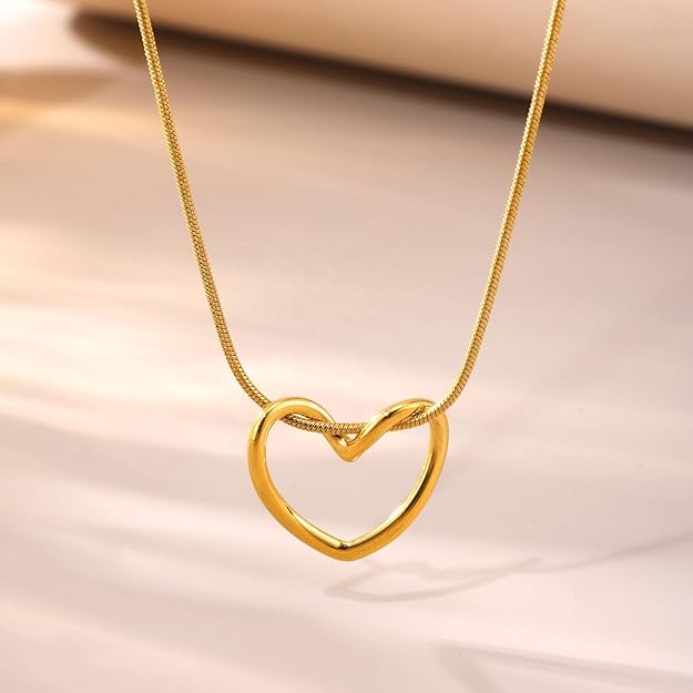 Gold Plated Heart Pendant Necklace