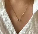 Elegant Gold-Toned Bow Pendant Necklace for Women