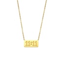 11:11 Engraved Gold Plated Pendant Necklace for Women | Minimalist Bar Necklace | Stainless Steel Anti Tarnish Chain | Trendy Daily Wear Jewelry