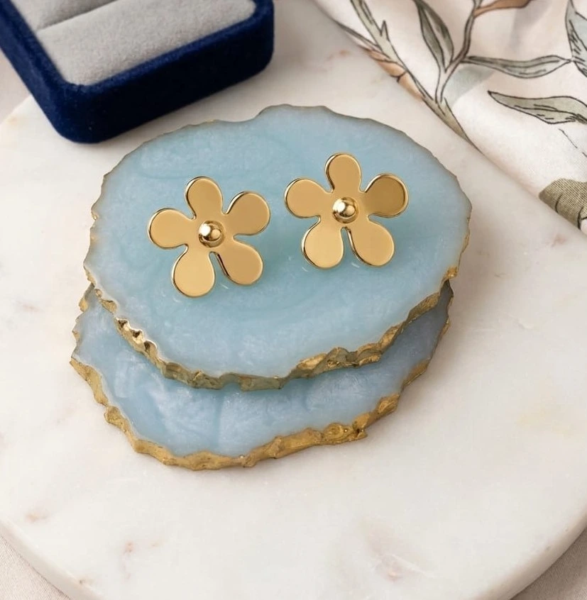 Gold Plated Flower Earring