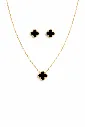 Gold Plated Clover Earring & Neckless Set