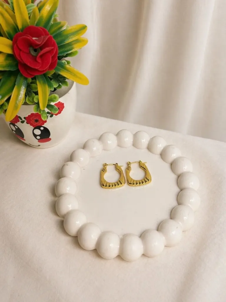 Gold Plated Geometric Hoop | Anti Tarnish