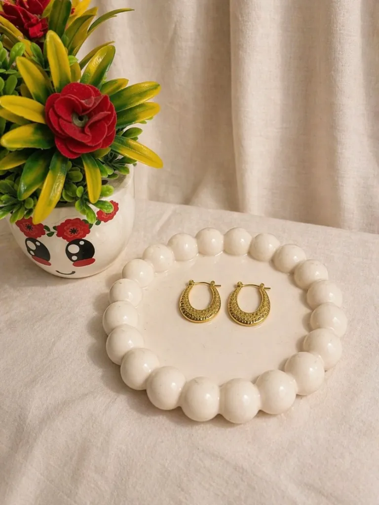 Gold Plated Textured Hoop Earrings| Anti-Tarnish