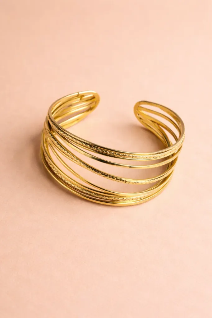 Gold Plated Kada Bangle Cuff Bracelet