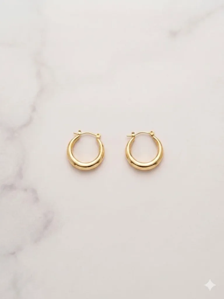 Round Shape Gold Plated Hoops | Anti tarnish | Stainless Steel