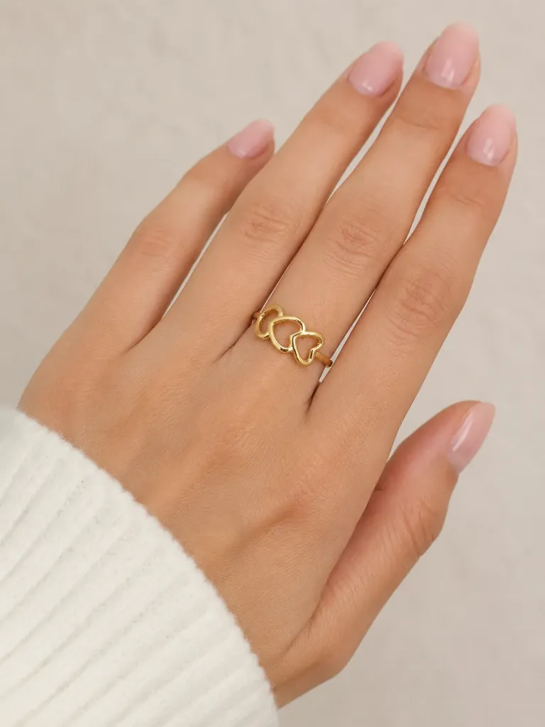 Triple Heart Open Ring