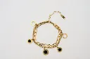Roman Numeral Black Enamel Charms Bracelet